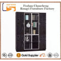 Factory price modern wooden and glass black 4 door metal office furniture cabinet